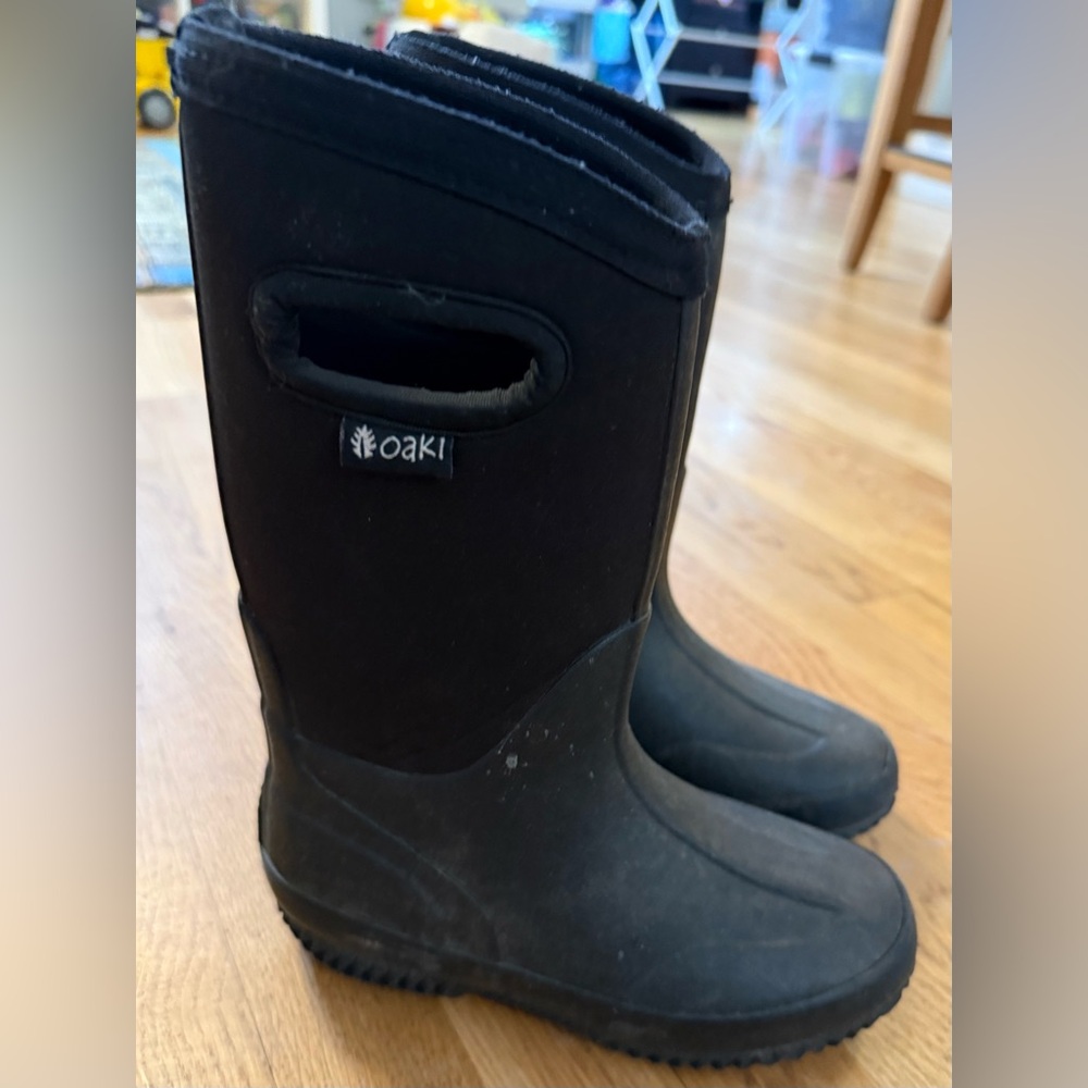 Oaki Neoprene Kids Black Rain/Snow Boots